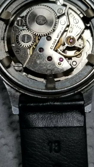 Vintage Eloga Triple Date Calendar 17 Jewel Incabloc Swiss Watch 7