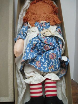 Vintage 1951 Raggedy Ann Doll by Johnny Gruelle Georgene Novelties NY w/Org.  Box 6