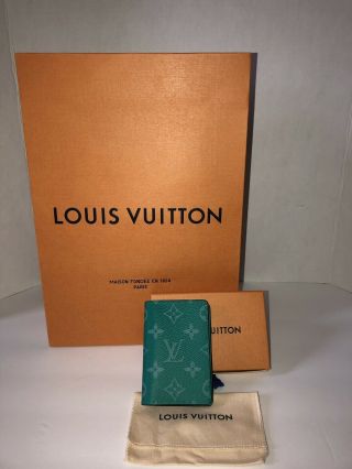 Rare Louis Vuitton Taigarama Pocket Organizer Teal Green Ss19