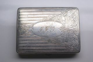 Vintage & Intricately Designed Sterling Silver Cigarette Case - Stamped Sterling
