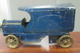 Early Vintage Dayton Pressed Steel U.  S.  Mail Hill Climber Truck 12 "