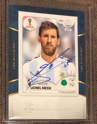 Lionel Messi 2018 Panini Treble Auto Fifa World Cup 2005 Sticker On Card Rare Sp