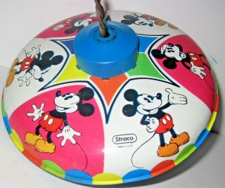 Vintage 1978 Mickey Mouse Metal Tin Toy Spin Top By Straco Walt Disney 2