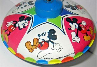 Vintage 1978 Mickey Mouse Metal Tin Toy Spin Top By Straco Walt Disney 3