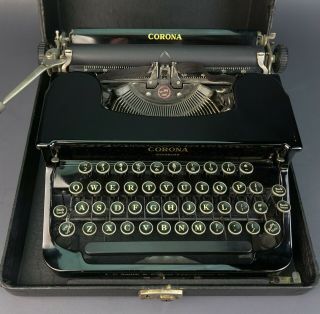 Antique Vintage 1937 Smith Corona Standard Portable Typewriter Piano Black