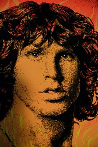 The Doors Jim Morrison Vintage Black Light Velvet Poster 1981 5