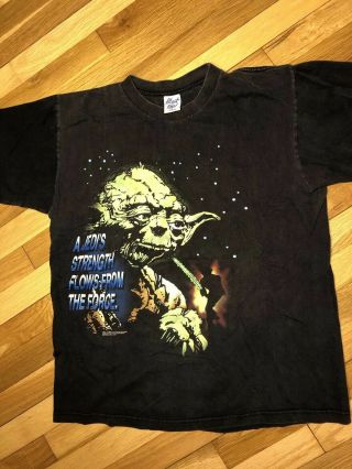 Vintage 1996 Star Wars Return of the Jedi Yoda Shirt Mens Large 90s Retro 2