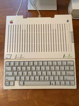 Vintage Apple IIc 2c Model A2S4100 Computer,  With Monitor And Stand 3