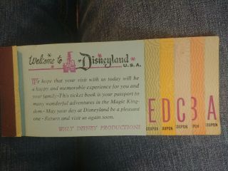 Vintage Disneyland Ticket Book