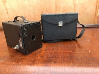 Vintage Early 1900s Eastman Kodak No.  2 Brownie 120 Film Vtg Camera Black w Case 2