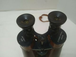 Vintage German Leather Covered Binoculars Busch Terlux 10X W/ Case York 5