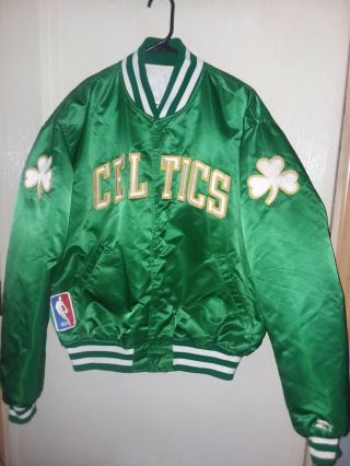 Mens Xl - Vtg 80s Nba Boston Celtics Starter Sewn Quilted Snap Jacket Usa