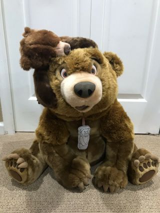 Disney Store Brother Bear Jumbo Kenai Koda Stuffed Animal Plush Vintage Rare