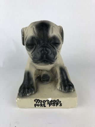 Vintage Morses Pure Pops Chalkware Pug Dog,  Candy Store Counter Display 1930 - 40s