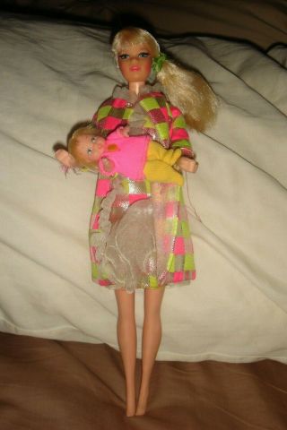Vintage Talking Stacie Barbie Doll Marked 1967 Made In Mexico Long Lashes
