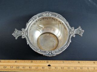 Antique French European Solid Silver Two Handle Quaich Porringer Tastevin Marked