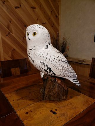 Snowy Owl Wood Carving Birds Of Prey Owl Decoy Duck Decoy Casey Edwards