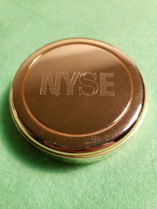 York Stock Exchange Nyse Advertising Desk Heavy Paperweight Brass Vintage