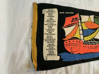 Vintage 1967 Pittsburgh Pirates Felt Souvenir Pennant 30” Pirate Ship 2