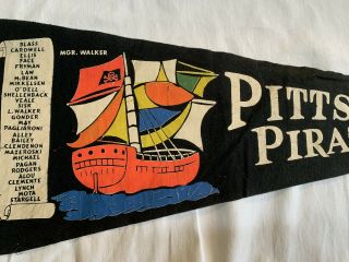 Vintage 1967 Pittsburgh Pirates Felt Souvenir Pennant 30” Pirate Ship 3