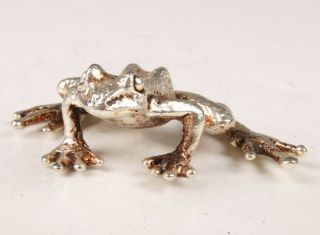 Retro Chinese Tibetan Silver Statue Figurines Animal Frog Solid Mascot Gift