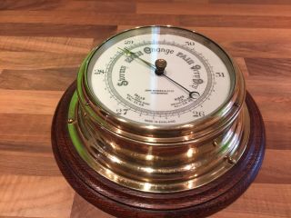 Antique John Barker Brass Ships Aneroid Barometer Maritime Marine Nautical Boat