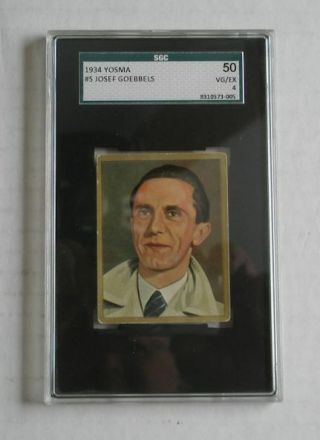 1934 Yosma 5 Josef Goebbels Cigarette Card Sgc Certified Graded German Ww2