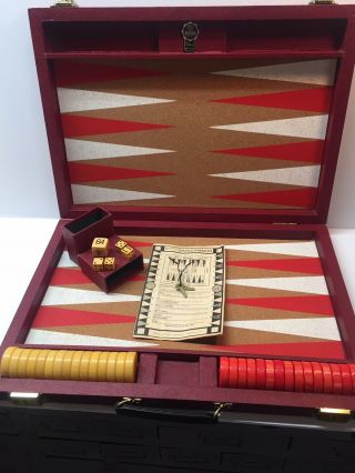Vintage Bakelite Crisloid Backgammon Set Crisloid Tournament - Size Royal Brand