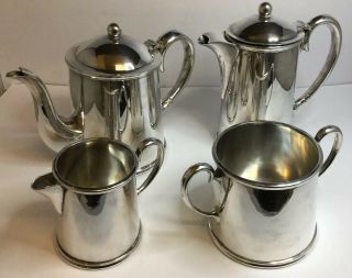 Vintage Sheffield 4 Piece Silver Plate Epns A1 Tea Coffee Set Very Good Cond