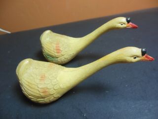 2 Viscoloid Weighted Celluloid Goose Geese Vintage Toy