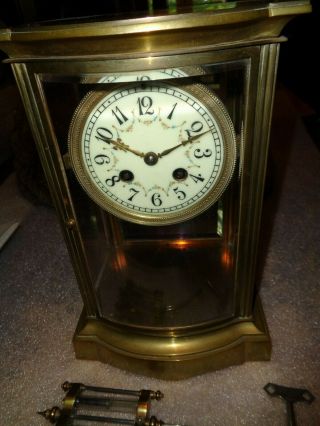 Antique - French - Crystal Regulator Clock - Ca.  1900 - To Restore - T620
