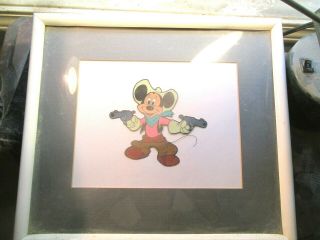 Rare Disney Animation Cel Of Mickey Mouse As A Cowboy