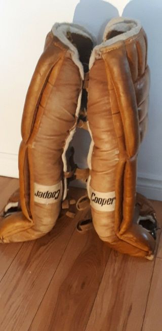 Vintage Cooper hockey goalie pads 3