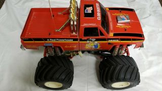 Vintage Tamiya Red Clod Buster 4x4x4 R/C Monster Truck with Charger and Remote 2
