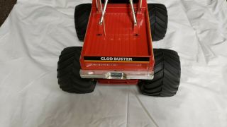 Vintage Tamiya Red Clod Buster 4x4x4 R/C Monster Truck with Charger and Remote 4