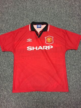 1994/96 Umbro vintage manchester united football shirt adults m made in Uk 2