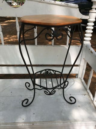 Vintage Longaberger Wrought Iron & Wood Accent Table Generations Stand