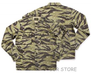 Non Stock Golden Tiger Camo Shirt Vintage Military Combat Fatigue Uniform Jacket 5