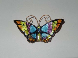 Vintage David Andersen Norway Sterling Enamel Butterfly Pin