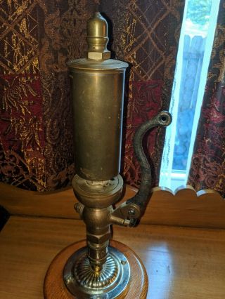 Vintage Buckeye Brass Steam Whistle On Stand Present