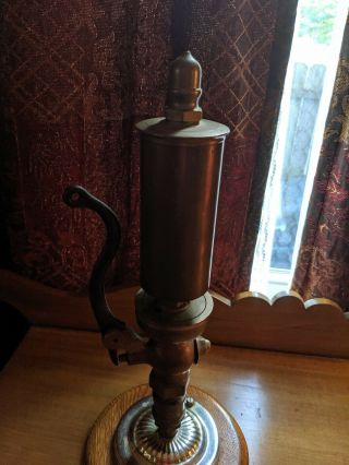 vintage Buckeye brass Steam Whistle on stand present 5
