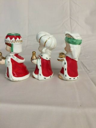 Vintage Christmas Ceramic 3 Wise Men,  Candle Holders,  Bell,  Holt Howard 3