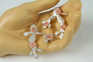 Linda Hesh ' s Cactus Flower sterling silver earrings - Artist Made and 3