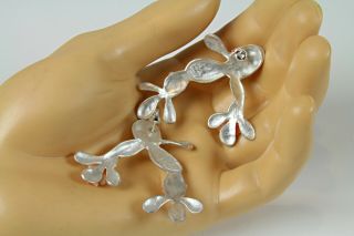 Linda Hesh ' s Cactus Flower sterling silver earrings - Artist Made and 5