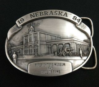Vtg Nebraska Firefighters Belt Buckles Siskiyou Only 500 Made USA Firemen RARE 2