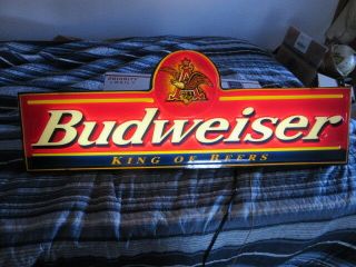 Budweiser Beer Sign Light Up Old Anheuser Busch Eagle Logo Vtg Bar Pub Bud W@w