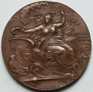 1896 Summer Olympics Athens Participation Medal Rare (50 Mm)