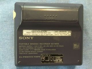 Vintage Sony MZ - N505 Type - R Portable Minidisc Walkman Player & Recorder 4