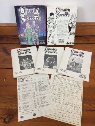 Vtg 1983 Fgu Fantasy Games Unlimited Chivalry Sorcery 3 Volume Role Playing Game