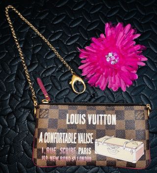 Auth Louis Vuitton Limited Edition Damier Pouch Pochette Rare Pouchette